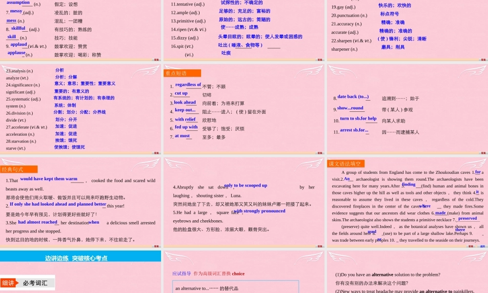 2017高考英语一轮复习 Unit 5 Meeting your ancestors课件 新人教版选修8