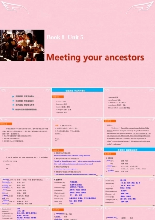 2017高考英语一轮复习 Unit 5 Meeting your ancestors课件 新人教版选修8