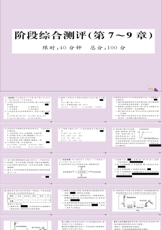 (遵义专版)中考化学总复习 第1编 教材知识梳理篇 阶段综合测评(第7 9章)课件