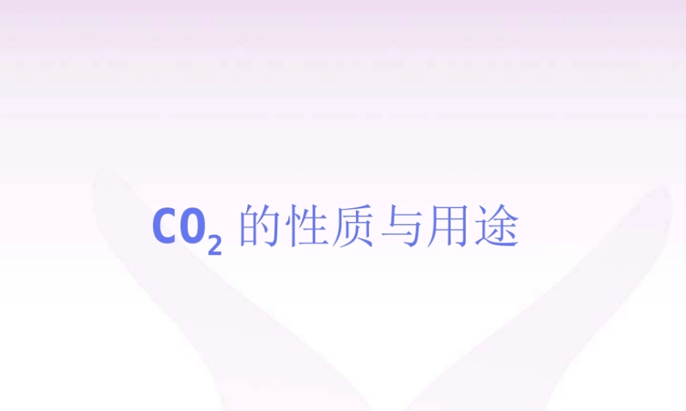 CO2的性质与用途 人教新课标版 课件