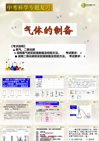 中考科学专题复习(气体的制备)课件 新人教版 课件