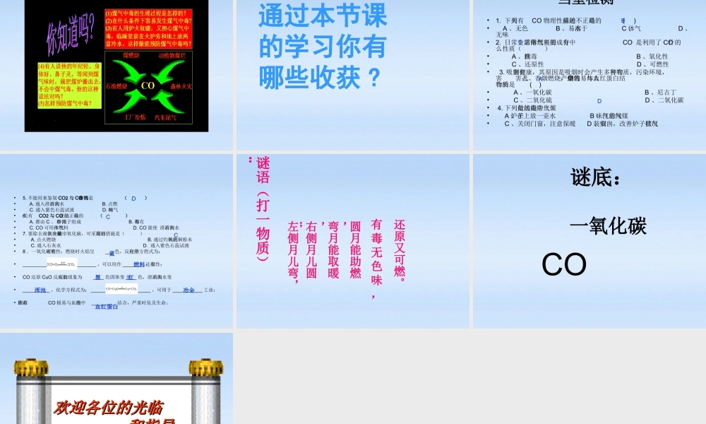 九年级化学上册 632二氧化碳和一氧化碳课件 人教新课标版 课件