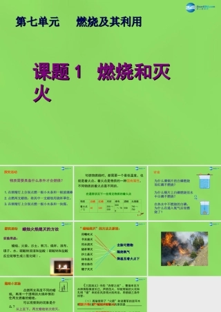 九年级化学上册 第七单元(课题1 燃烧和灭火)课件1 (新版)新人教版 课件