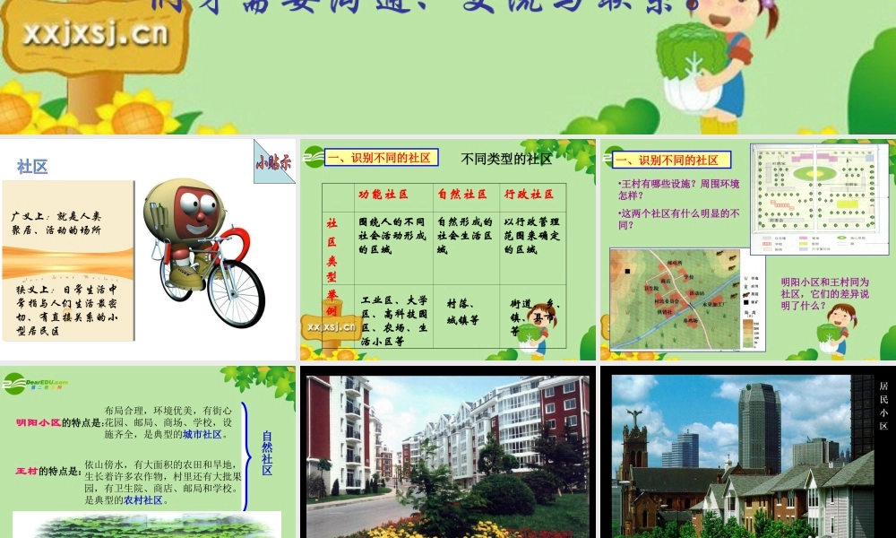 七年级历史与社会上册 第二课(多种多样的社区)2课件 人教新课标版 课件