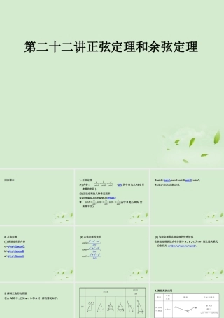 (走向清华北大)高考总复习 正弦定理和余弦定理课件