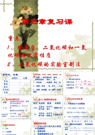 九年级化学上册碳和碳的化合物复习课课件粤教版 课件