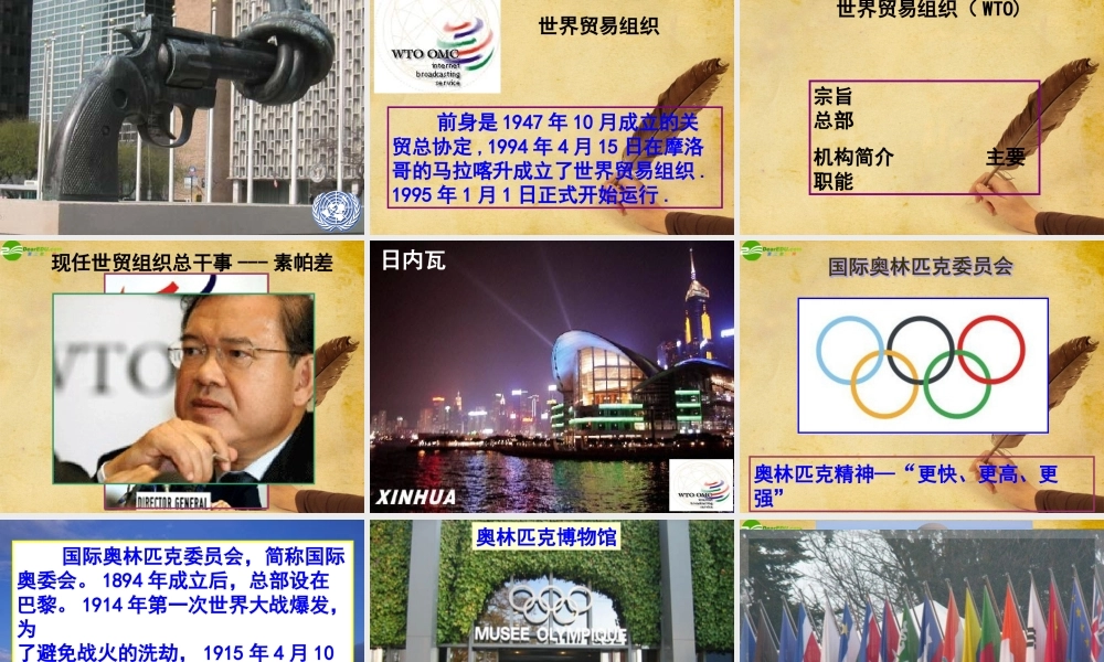 七年级地理上册 第五章第三节重要的国际组织课件 湘教版 课件