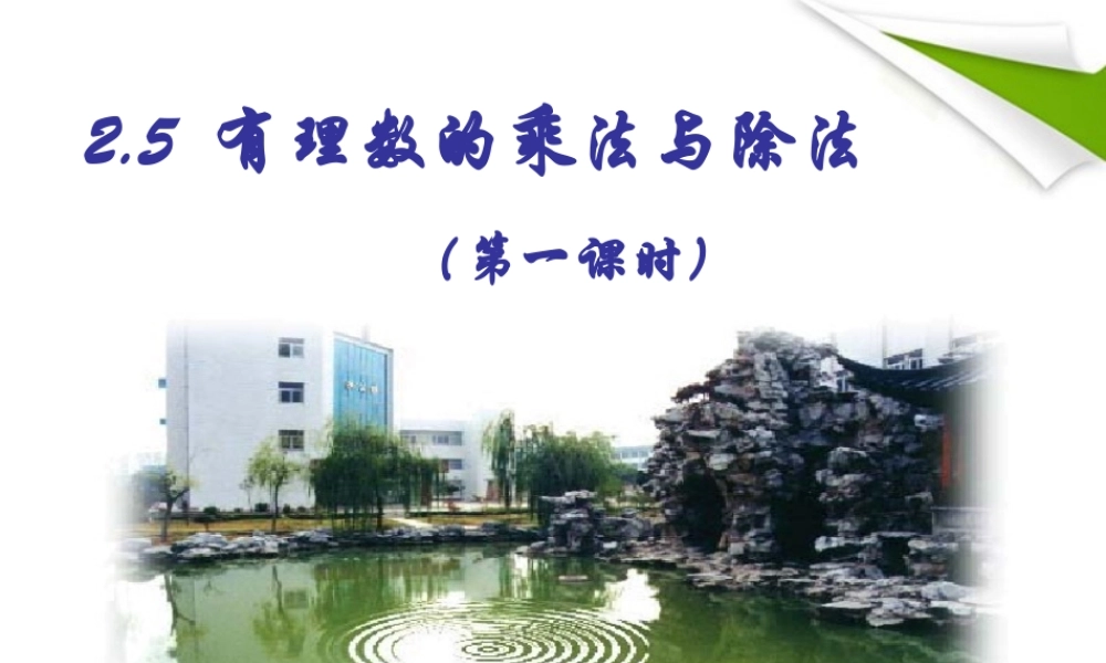 七年级数学上册 2.5有理数的乘法与除法(第1课时)课件 苏科版 课件