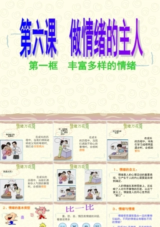 七年级上册第六课第一框 丰富多样的情绪 教学课件