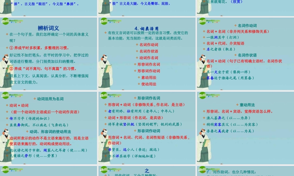 中考语文 文言文阅读复习指导课件 人教新课标版 课件