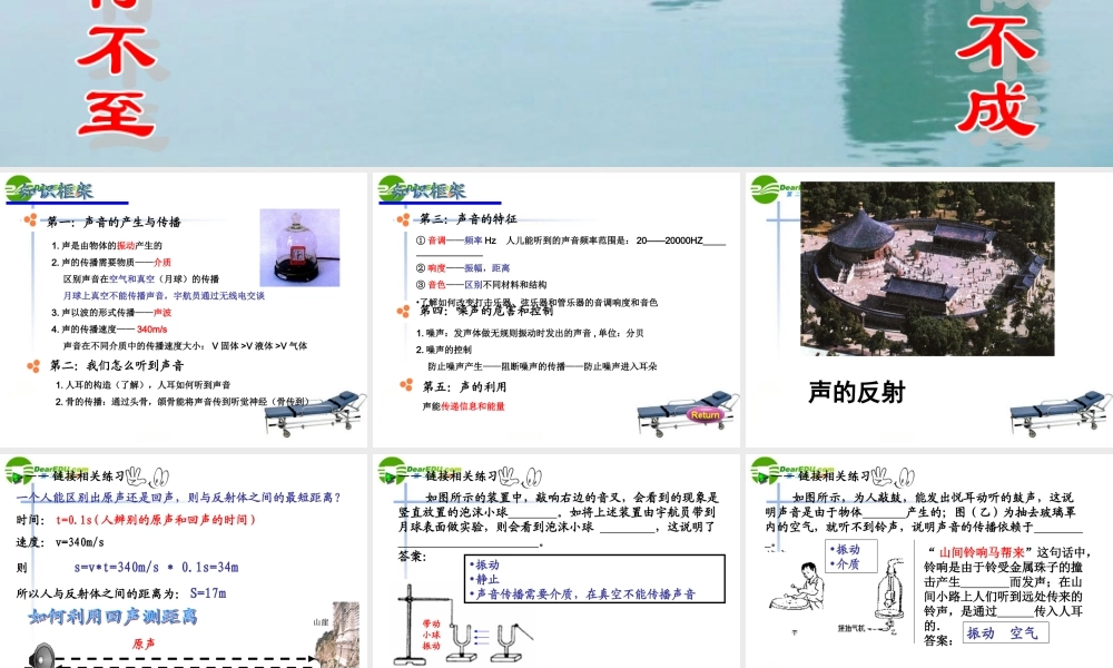 中考物理第一轮复习课件 声现象 人教新课标版  课件