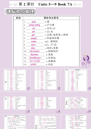 中考英语复习 第一篇 教材过关 七上 第2课时 Units 5 9课件