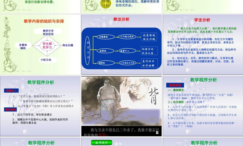 09年江苏地区八年级语文科背影说课课件