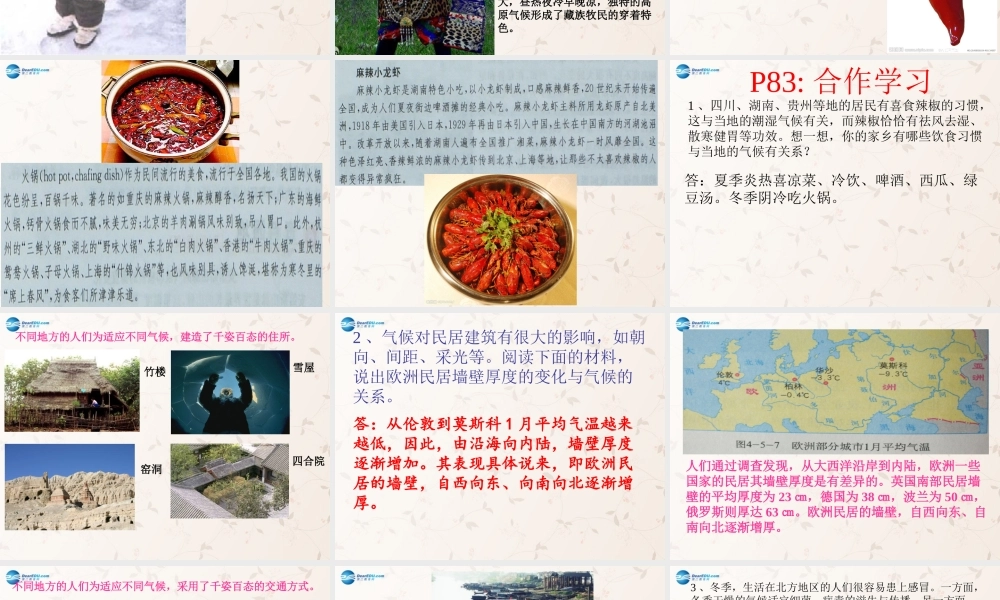 七年级地理上册 第4章 活动课气候与我们的生产生活教案 (新版)商务星球版 课件