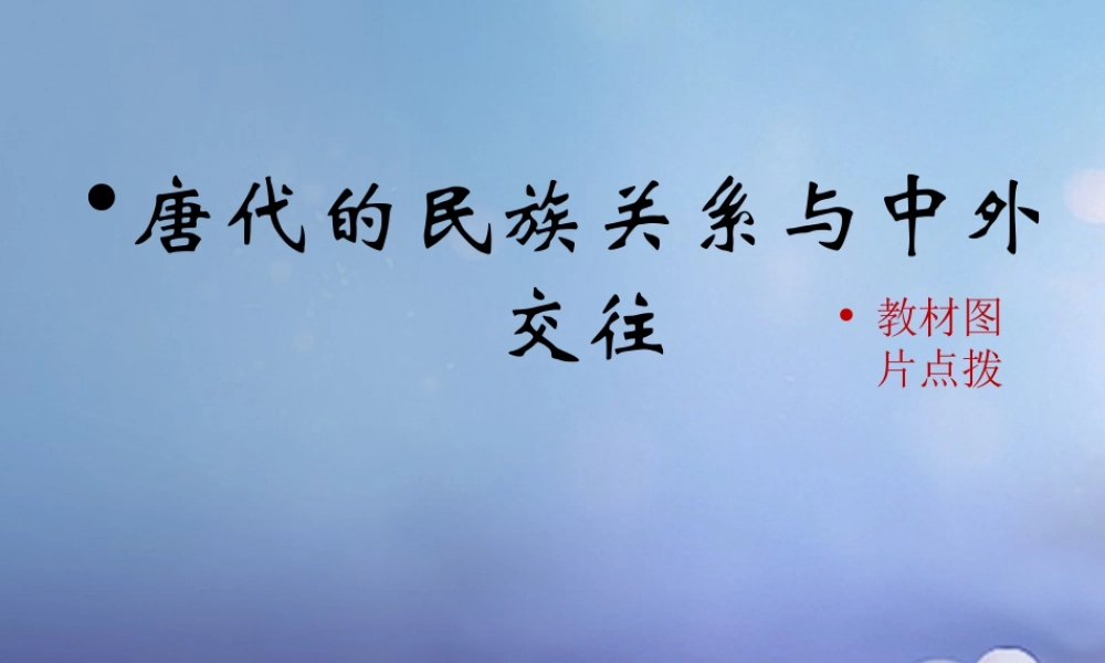 (秋季版)七年级历史下册 第六单元 第25课 唐代的民族关系与对外交往(唐代的民族关系与中外交往)素材 岳麓版 素材