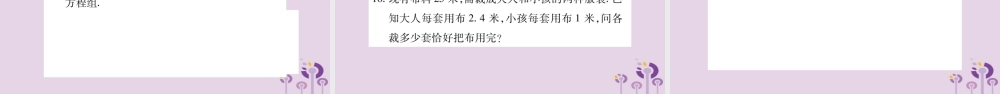七年级数学上册 第3章 一次方程与方程组 3.3 二元一次方程组及其解法 第1课时 二元一次方程组课件 (新版)沪科版 课件