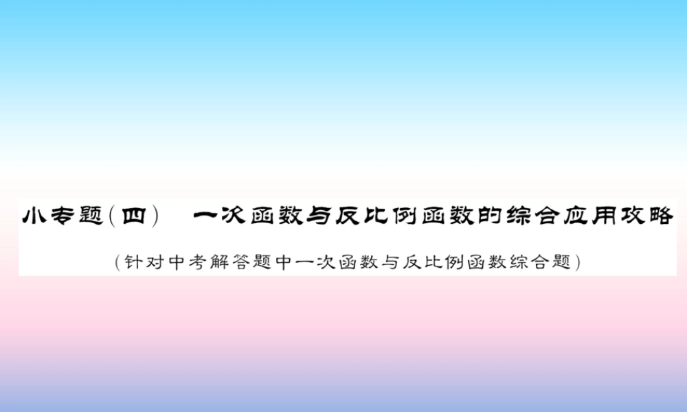 (课标版通用)中考数学总复习 第二轮 小专题集训 题型专攻 小专题(四)习题课件