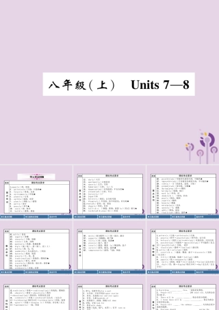 中考英语总复习 第一篇 教材知识梳理篇 八上 Units 7 8(精讲)课件
