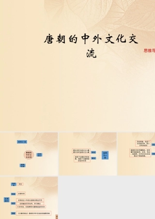 (秋季版)七年级历史下册 第一单元 隋唐时期：繁荣与开放的时代 第4课(唐朝的中外文化交流)思维导图素材 新人教版 素材