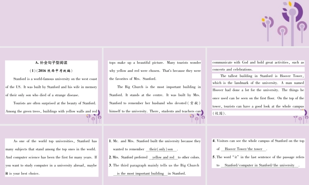 (贵阳专版)中考英语复习 第3部分 中考题型攻略篇 题型7 任务型阅读(精炼)课件