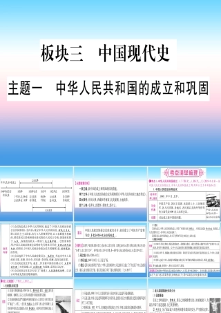 (甘肃专用)中考历史总复习 第一篇 考点系统复习 板块三 中国现代史 主题一 中华人民共和国的成立和巩固(精讲)课件