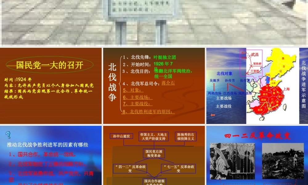 七年级历史北伐战争课件1 鲁教版 课件