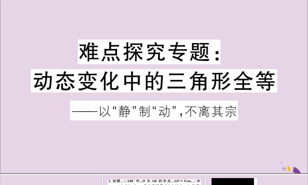 (通用)秋八年级数学上册 难点探究专题 动态变化中的三角形全等习题讲评课件 (新版)新人教版 课件