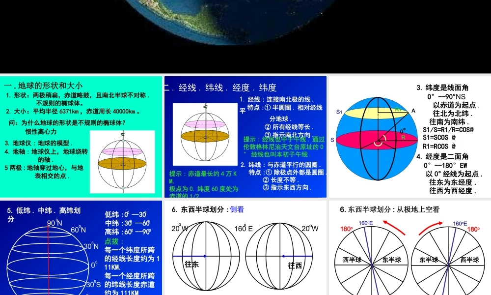 七年级地理地球和地球仪课件 新课标 人教版 课件