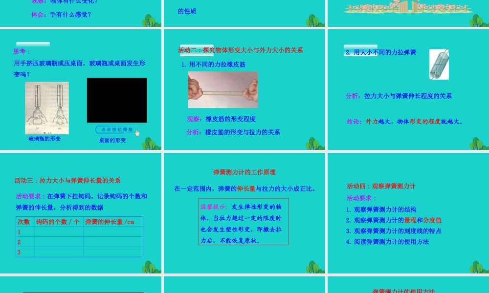 7.2 弹力课件 八年级物理下册 7.2 弹力课件+素材 (新版)新人教版 八年级物理下册 7.2 弹力课件+素材 (新版)新人教版