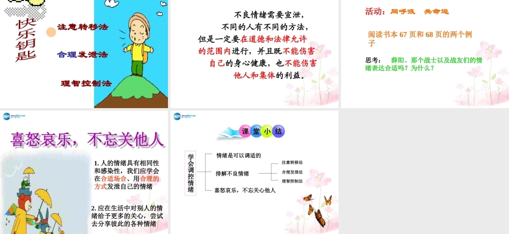 七年级政治上册 第六课 第二框 善于调控情绪课件 新人教版 课件