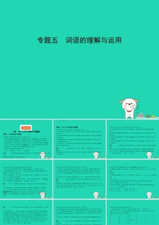 中考语文总复习 第二部分 语言运用 专题五 词语的理解与运用(试题部分)课件-2
