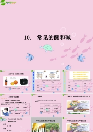 九年级化学 第十一单元酸和碱 课题1 常见的酸和碱课件 人教五四制版 课件