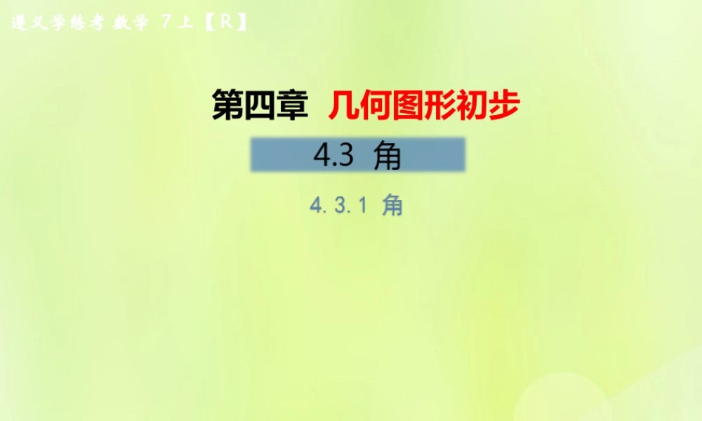 (遵义专版)七年级数学上册 第四章 几何图形初步 4.3 角 4.3.1 角习题课件 (新版)新人教版 课件
