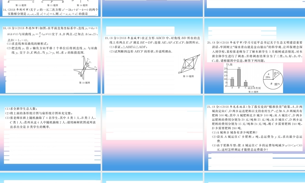 (课标版通用)中考数学总复习 测试卷4习题课件