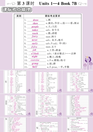中考英语复习 第一篇 教材过关 七下 第3课时 Units 1 4课件