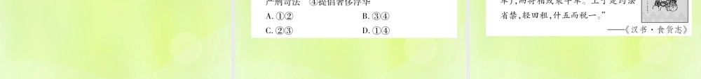 七年级历史上册 第3单元 秦汉时期：统一多民族国家的建立和巩固 第11课 西汉建立和 文景之治 课件 新人教版 课件