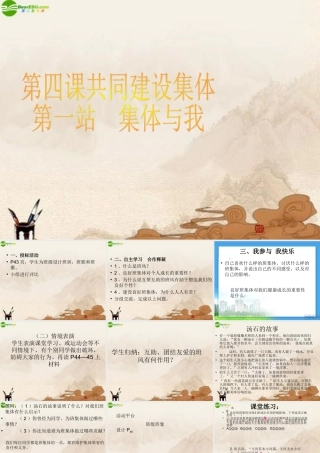 七年级政治上册 第四课第一站(集体与我)课件 北师大版 课件