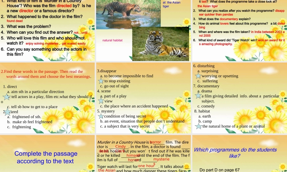 九年级上册 unit4 TV Programmes--reading2ppt 课件