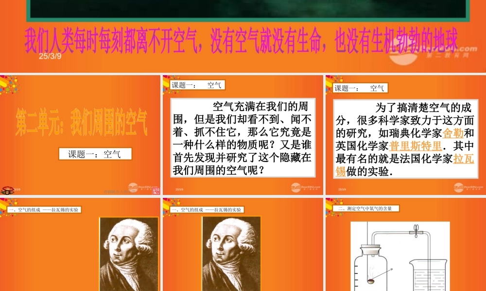九年级化学上册(由多种物质组成的空气)课件5 沪教版 课件