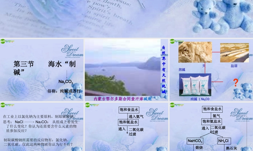 九年级化学 海水制碱(第一课时)课件 鲁教版 课件