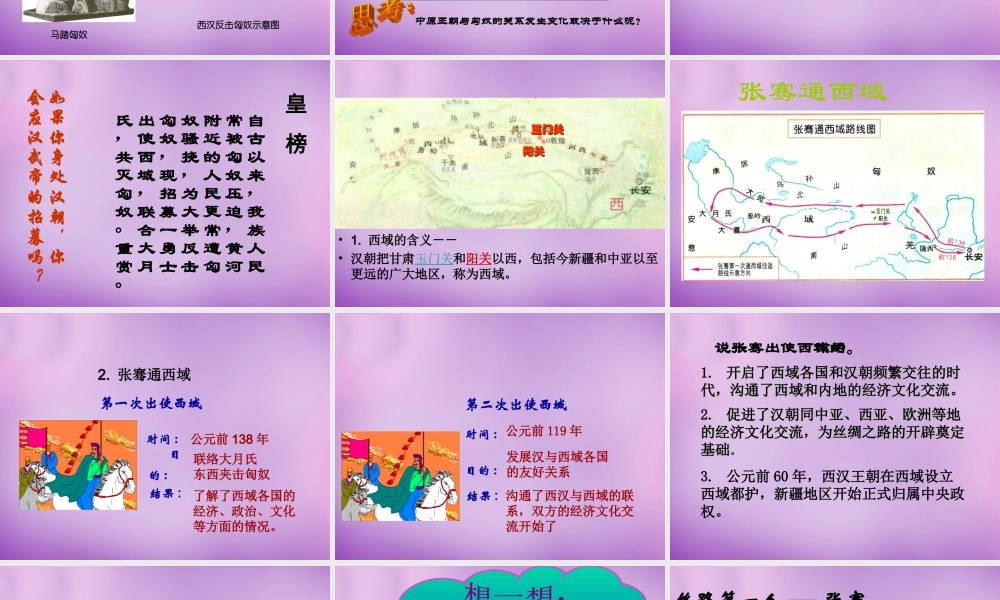 七年级历史上册 第16课 秦汉开拓西域和丝绸之路课件 北师大版 课件