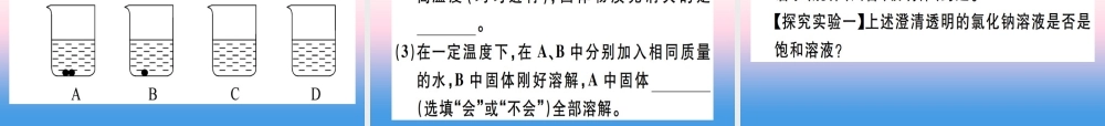 九年级化学下册 第九单元 溶液 第1课时 饱和溶液与不饱和溶液习题课件 (新版)新人教版 课件