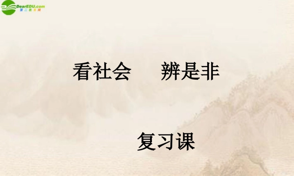 七年级政治下册 看社会 辨是非复习课件 鲁教版 课件