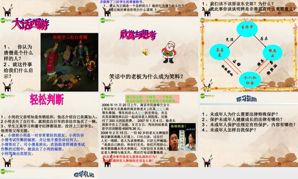 七年级政治下册 看社会 辨是非复习课件 鲁教版 课件