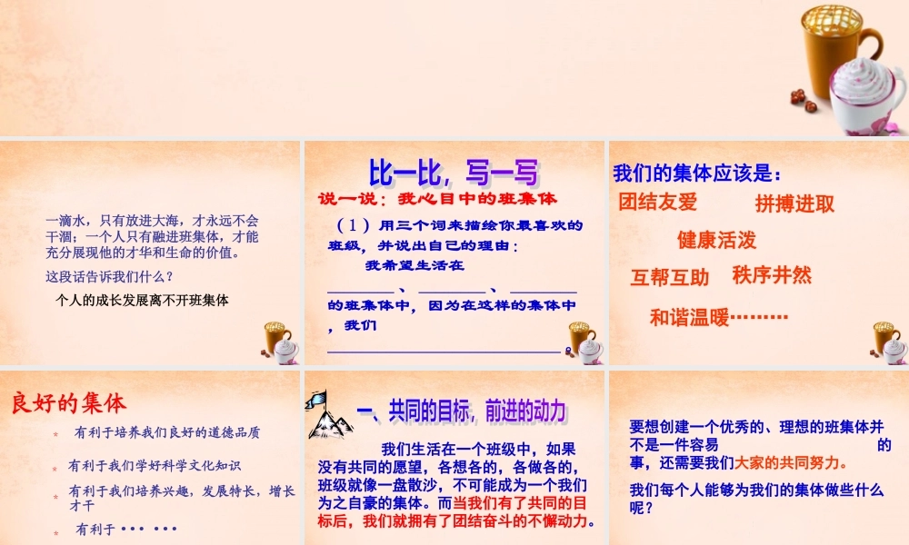 七年级政治上册 第一课 第2框 创建新集体课件 新人教版 课件