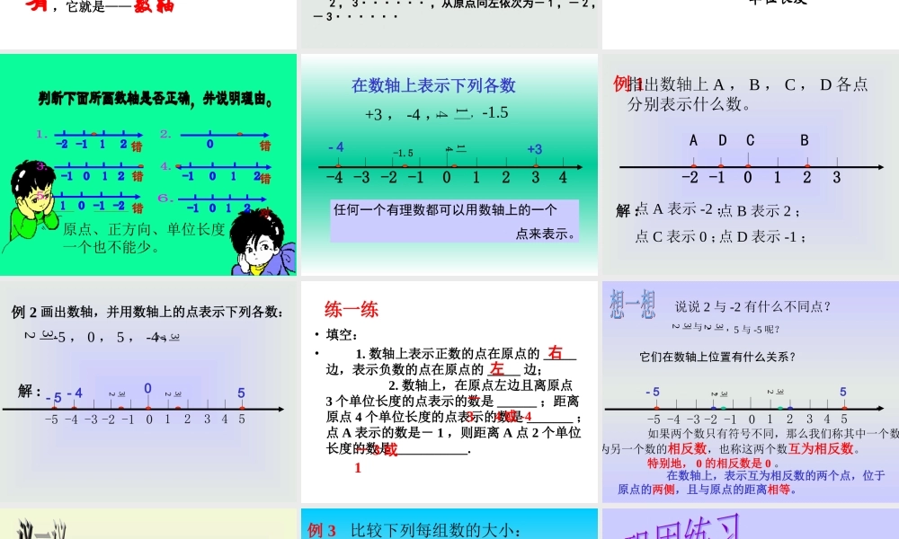 七年级数学上(数轴)课件北师大版 课件