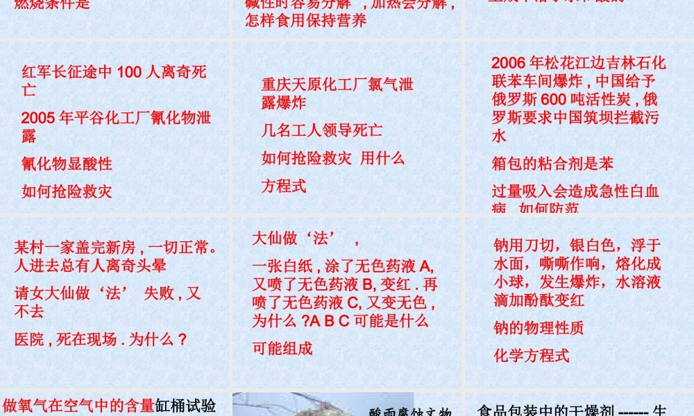 九年级化学(总复习情境题)课件