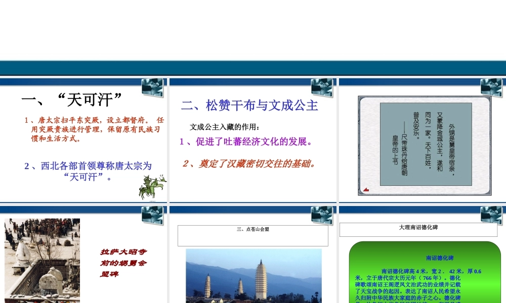 七年级历史下册 第5课(和同为一家)课件 北师大版 课件