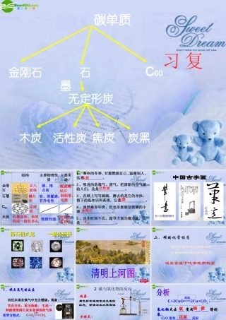 九年级化学上册 炭的化学性质复习课件 人教新课标版 课件