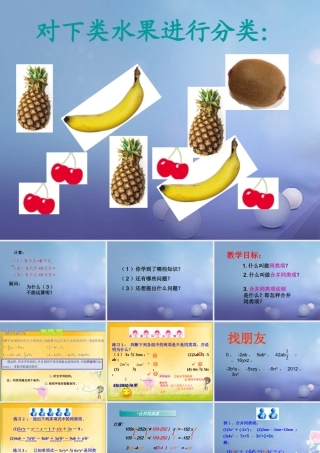 七年级数学上册 3.4 整式的加减 3.4.1 同类项教学课件2 (新版)华东师大版 课件